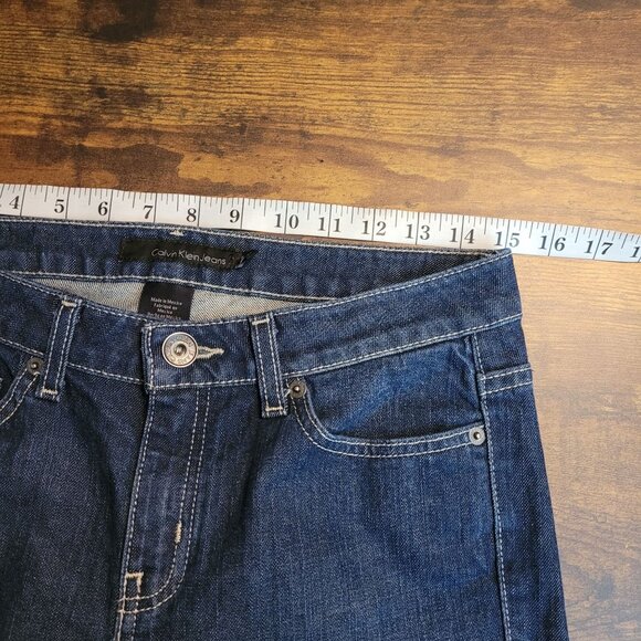 Vtg Calvin Klein Jeans Size 6 Bootcut Mid Rise Medium Dark Stretch Denim Y2K - Picture 6 of 11
